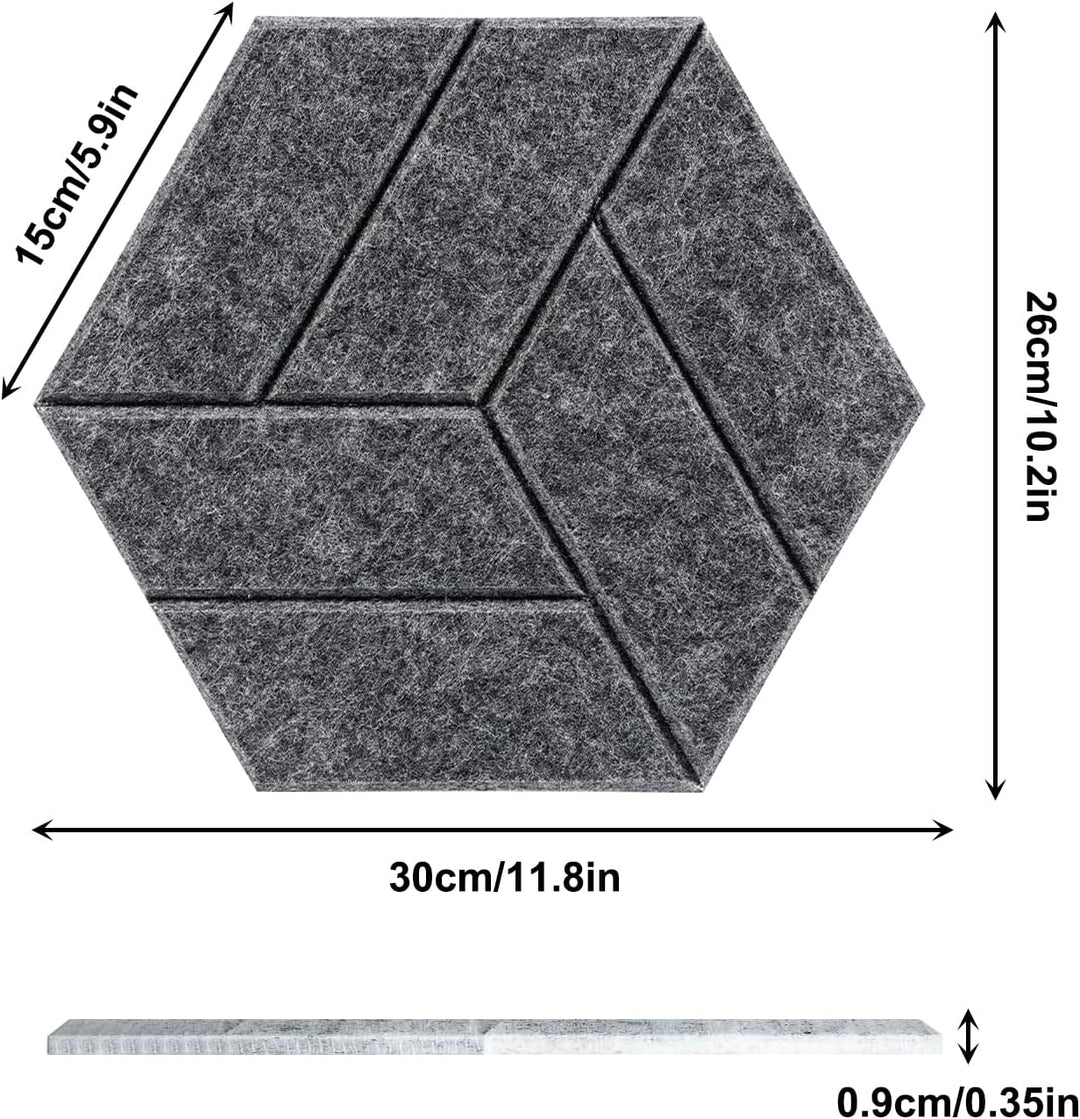 12 Stück Akustikpaneele Hexagon Selbstklebend Akustikplatten Akustikschaumstoff Akustik Panel Wandpa