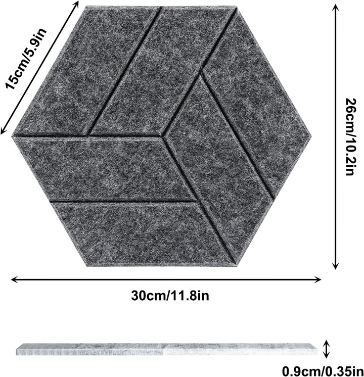 12 Stück Akustikpaneele Hexagon Selbstklebend Akustikplatten Akustikschaumstoff Akustik Panel Wandpa