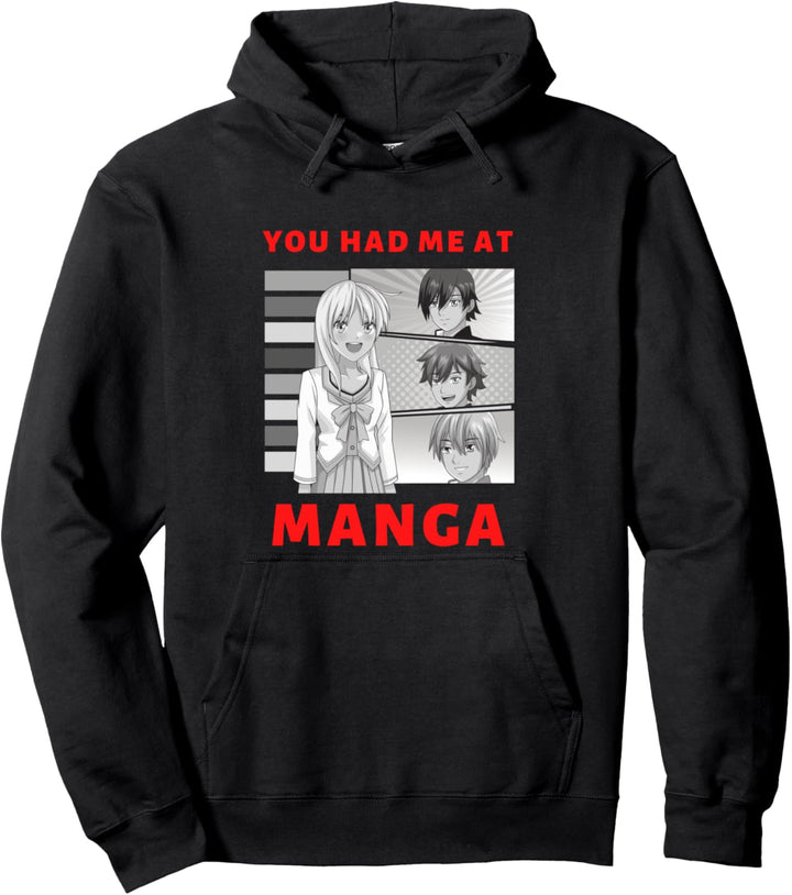 Du hattest mich bei Manga Anime Girl & Three Boys Pullover Hoodie