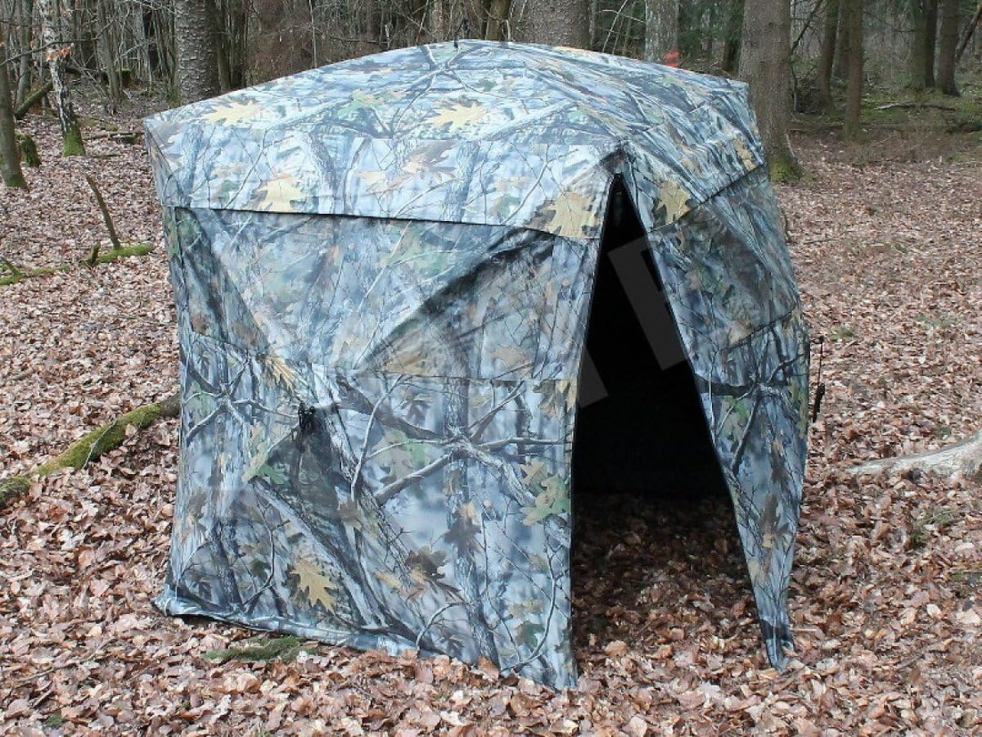SUTTER Quick-Up Tarnzelt in Waldoptik - 140x140cm mit grossen Fenstern und Fliegengittern für 2 Pers