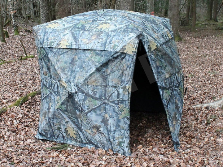 SUTTER Quick-Up Tarnzelt in Waldoptik - 140x140cm mit grossen Fenstern und Fliegengittern für 2 Pers
