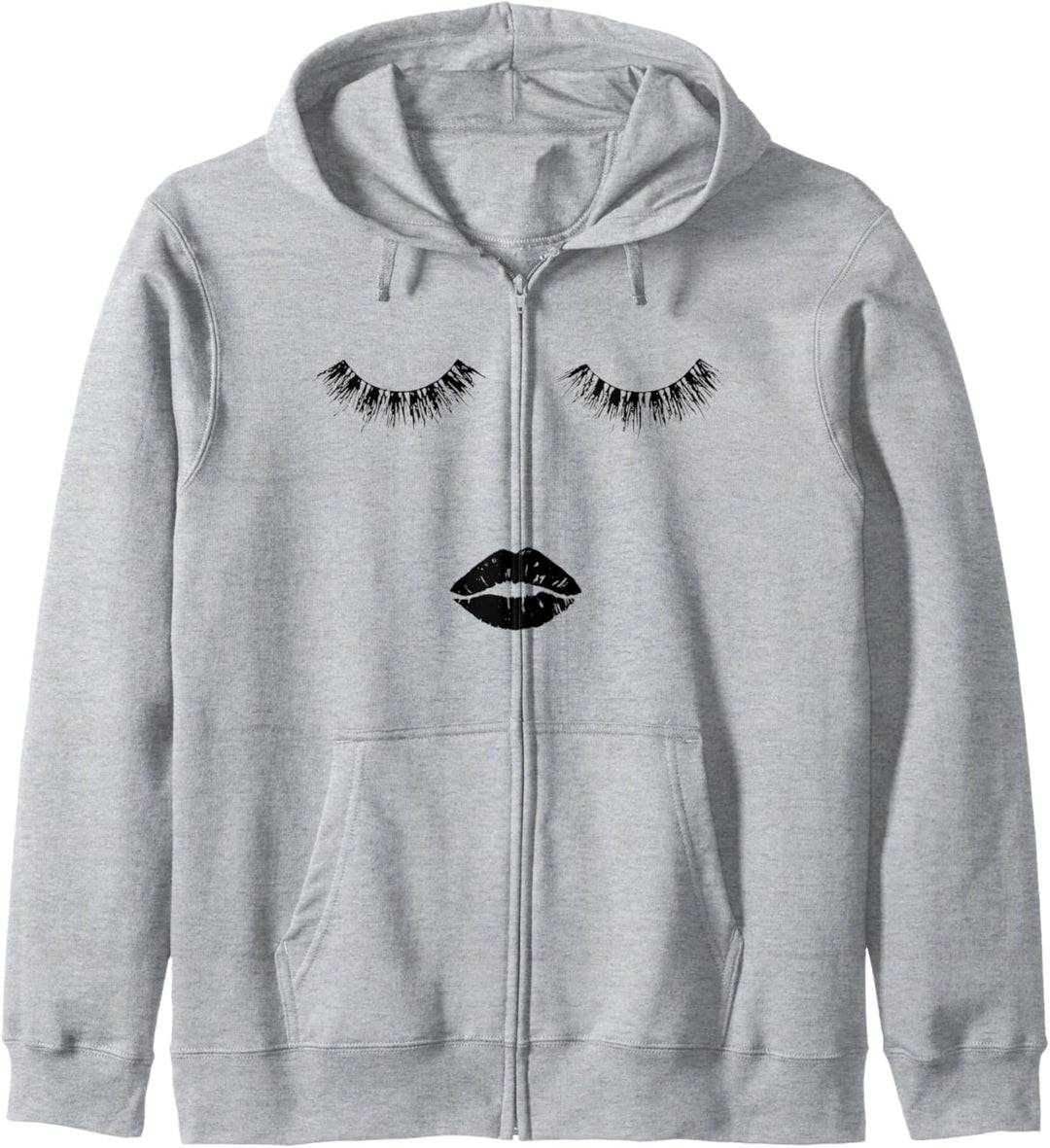 Eyelashes And Black Lips Shirt Funny Cute Graphic Kapuzenjacke