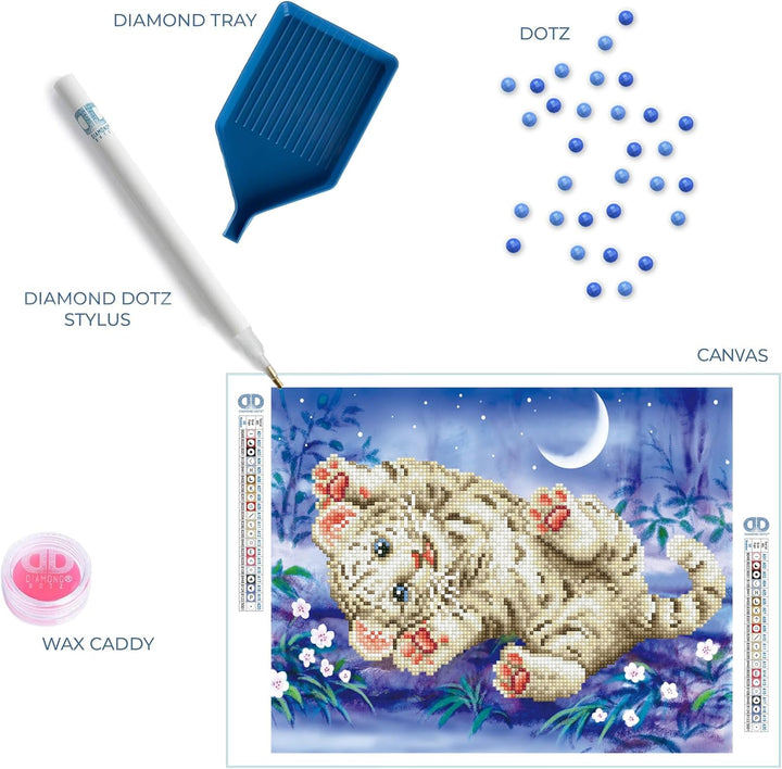DIAMOND DOTZ DD5.005 - Original 5D Diamond Painting Set Baby Tiger, Kreativset mit 4.712 Diamant Mos