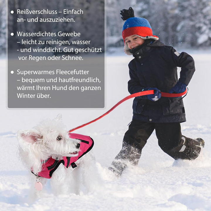 Hundemantel mit Geschirr wasserdichte Hundejacke, Gepolsterte Hundeweste Reflektierende Hundekleidun