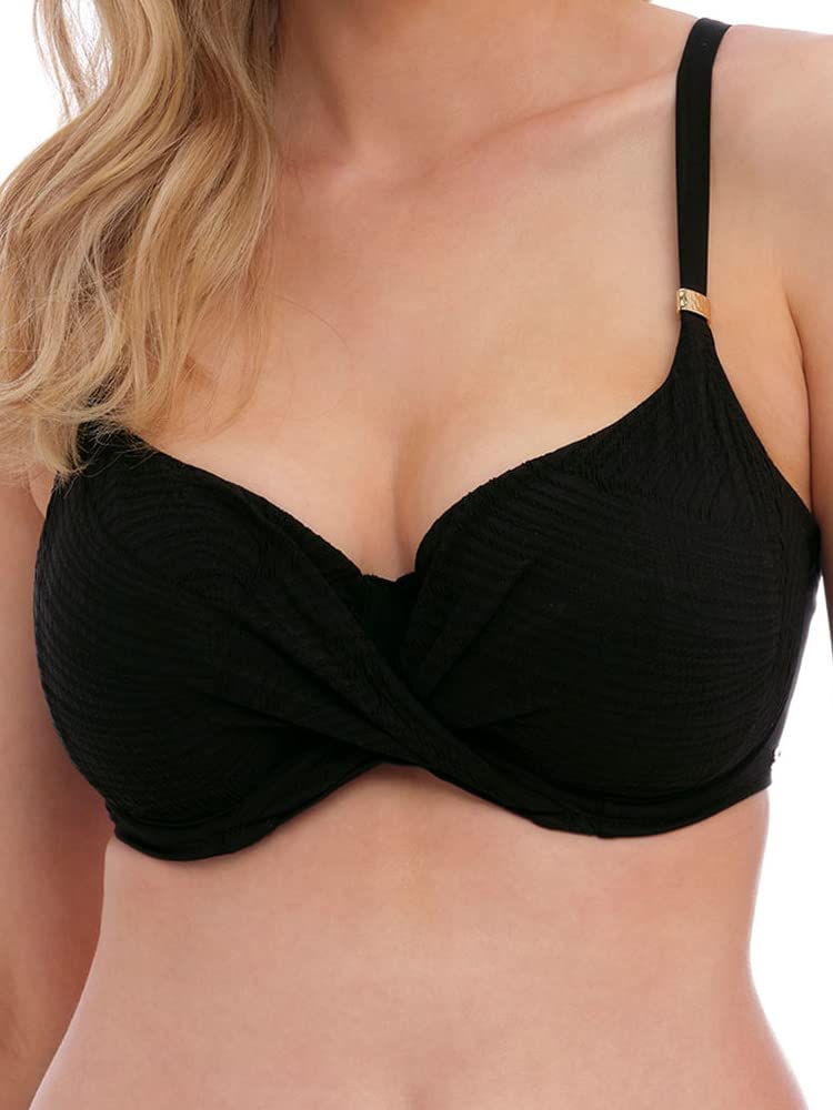Fantasie Ottawa Underwire Wrap Front Full Cup Bikini Top in Black (FS6355) *Sizes D-H*, 75E Schwarz