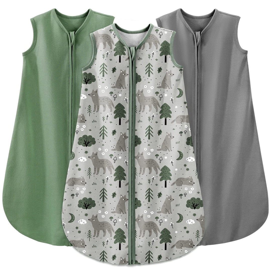 Yoofoss 3er Pack Schlafsack Baby Sommer 100% Baumwolle 0.5 Tog Sommerschlafsack Atmungsaktiv Babysch