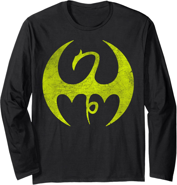 Marvel Iron Fist Distressed Dragon Logo Langarmshirt