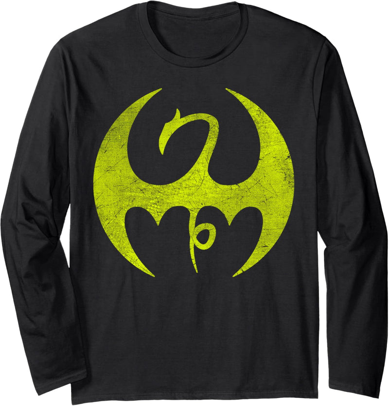 Marvel Iron Fist Distressed Dragon Logo Langarmshirt