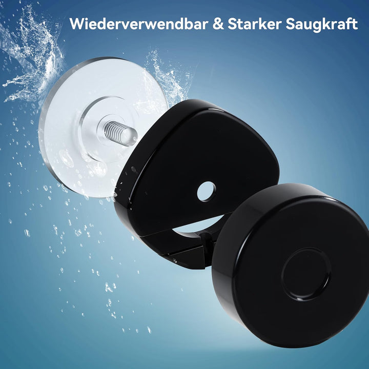 Kegii Duschablage Saugnapf - Duschregal Ohne Bohren Schwarz Duschkorb Saugnapf Edelstahl Bad Organiz