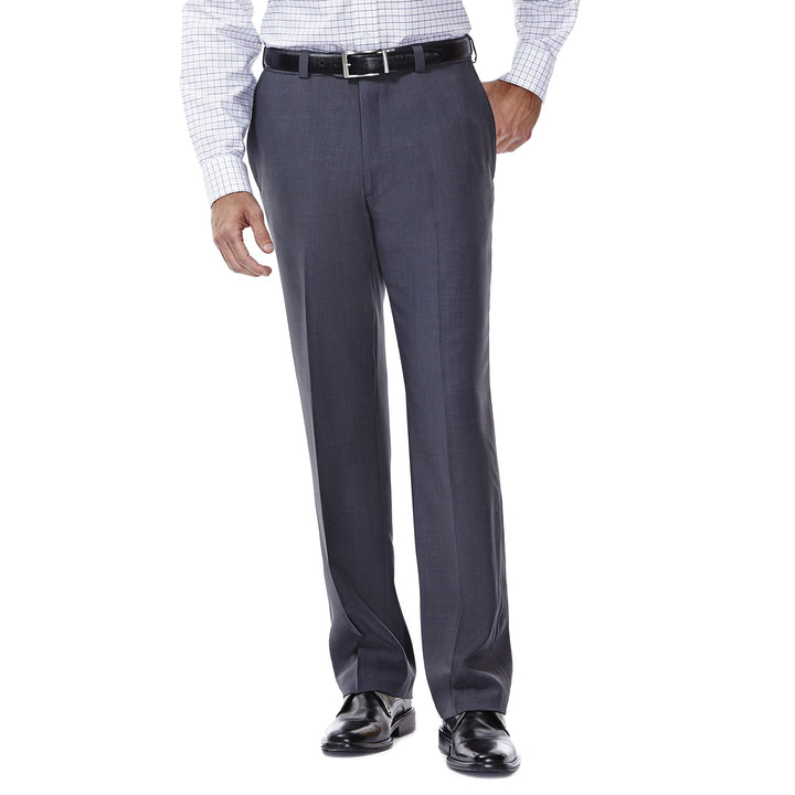 Haggar Men's E-CLO Repreve Stria Flat Front Dress Pant 34W / 29L Grau, 34W / 29L Grau