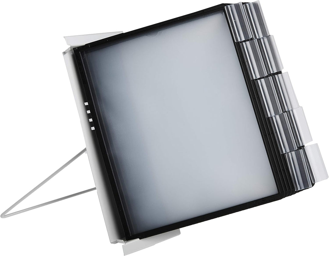 DURABLE Desktop-Referenzsystem, 10 doppelseitige Paneele, Briefgrösse, schwarz, INSTAVIEW Design (56