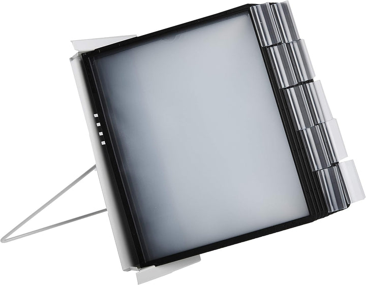 DURABLE Desktop-Referenzsystem, 10 doppelseitige Paneele, Briefgrösse, schwarz, INSTAVIEW Design (56