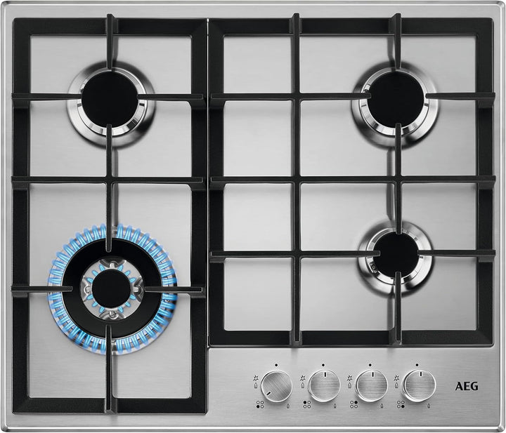 AEG HGB64400SM Slim Line Gaskochfeld, 60 cm, 4 Feuer, Edelstahl