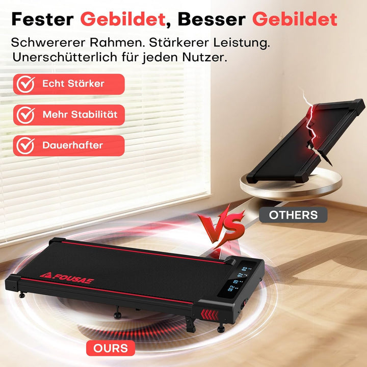 Walking Pad, 4-IN-1 Laufband für Zuhause, 1-10KM/H Laufband Schreibtisch mit 9% Steigung, 2.5HP bürs