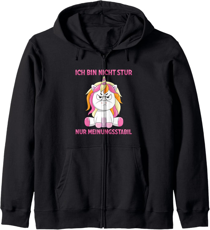 Ich Bin Nicht Stur Nur Meinungsstabil Einhorn Lustig Spruch Kapuzenjacke