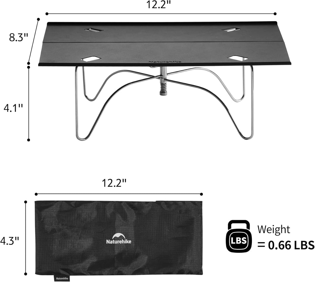 Naturehike Ultraleichter Klapptisch Kleiner Tragbarer Campingtisch aus Leichtem Aluminium für Outdoo