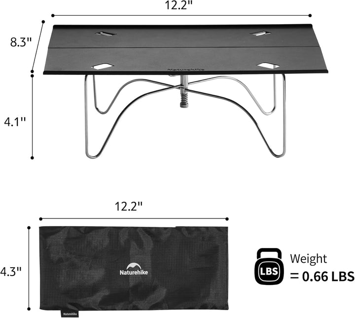 Naturehike Ultraleichter Klapptisch Kleiner Tragbarer Campingtisch aus Leichtem Aluminium für Outdoo