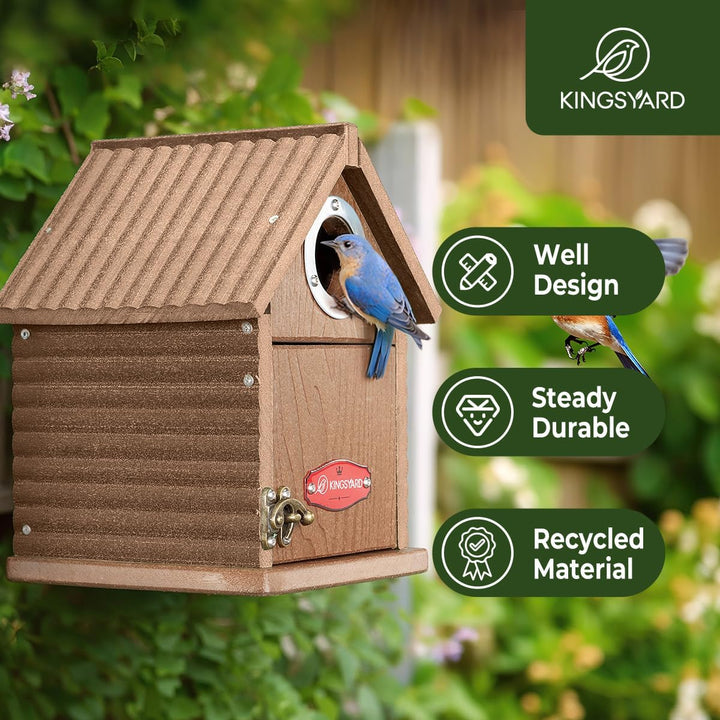 Kingsyard Vogelhaus aus Recyclingkunststoff für den Aussenbereich – Wetterfester Nistkasten mit Sich