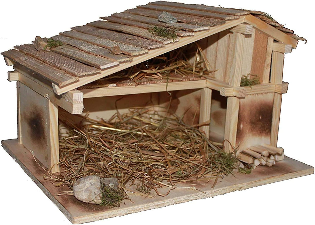 Weihnachtskrippe als Bausatz inkl. Dekomaterial und Anleitung, DIY Krippe zum Selberbauen, Einzeltei