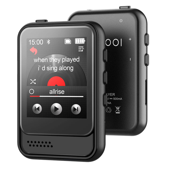 MP3-Player mit Bluetooth, tragbarer Musik-Player mit FM-Radio, Diktiergerät, Micro-SD-Slot, Lautspre