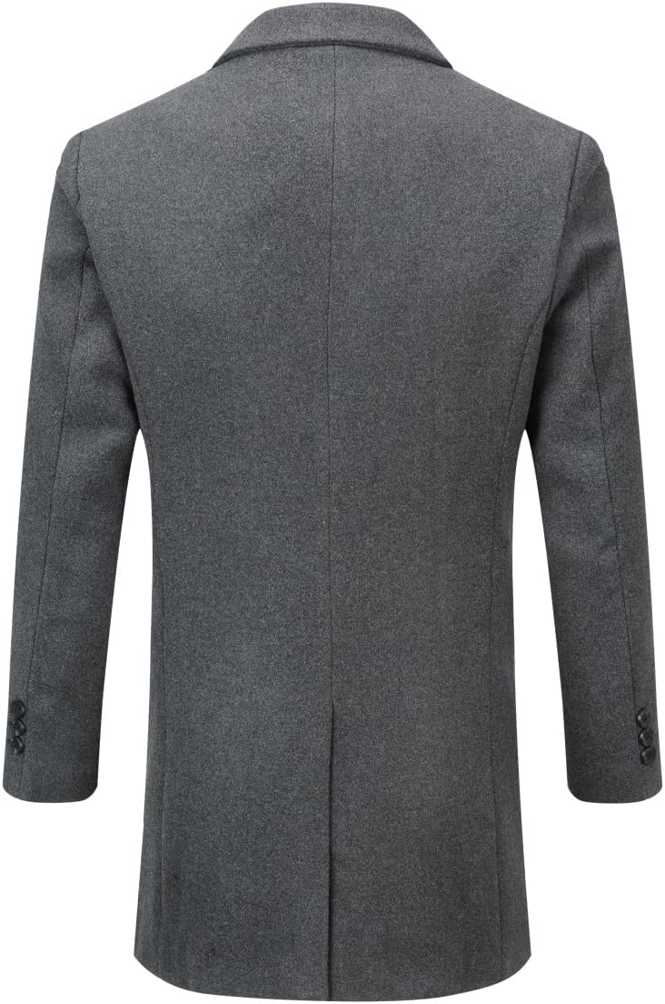 Wintermantel Herren Mantel Lang Slim Fit Herrenmantel Winter Warm Business Mantel Herren Wolle Wollm