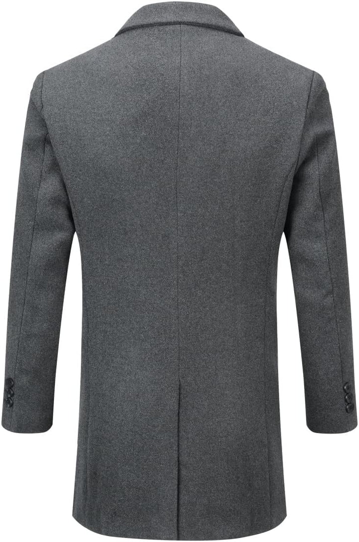 Wintermantel Herren Mantel Lang Slim Fit Herrenmantel Winter Warm Business Mantel Herren Wolle Wollm