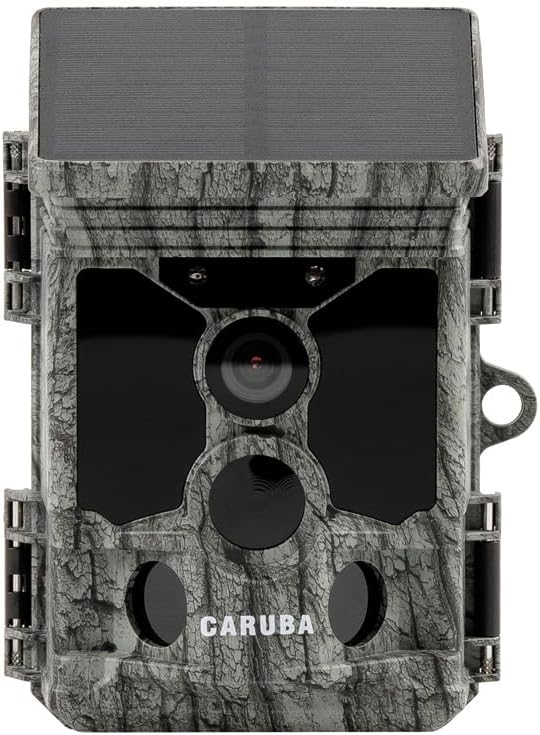 Caruba Wildtierkamera Kamera Raccoon Solar 4K | 46MP Fotoauflösung | 4K Video | Solarpanel | WLAN &