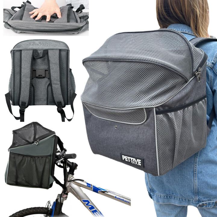 Fahrradkorb für Hunde, Fahrradkorb für Katzen, Rucksack für Hunde, Katzentransportbox mit Regenabdec