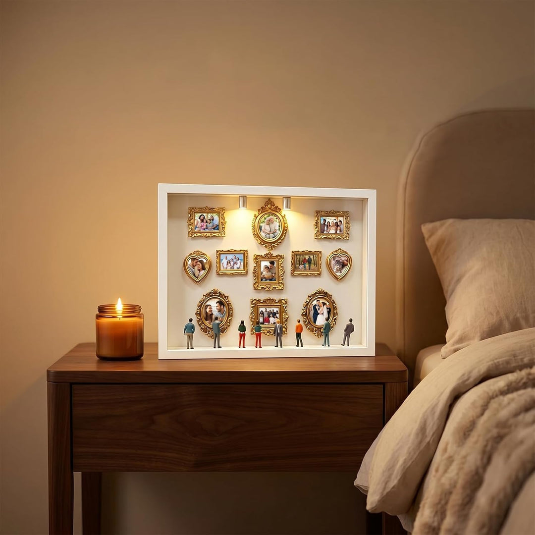 DIY Mini Museum Silhouette Box, Mini Figuren Menschen Museum, Foto Erinnerungsanzeige Set mit 11 Min