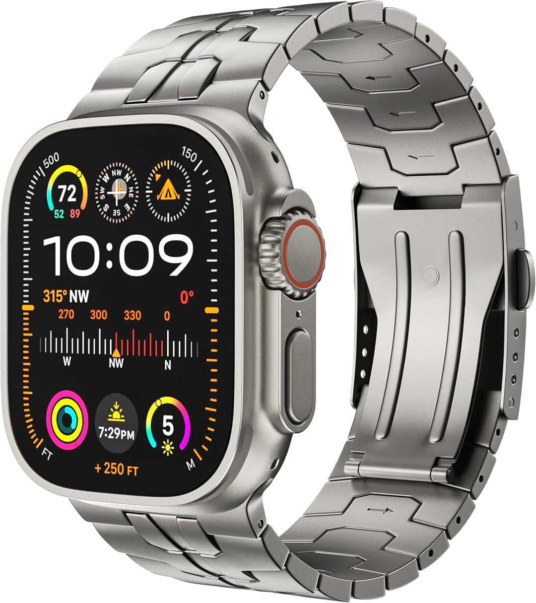 LULULOOK Armband Kompatibel mit Apple Watch Ultra 2/Ultra 49mm, Premium Titanium Grad 2 Ersatzarmbän