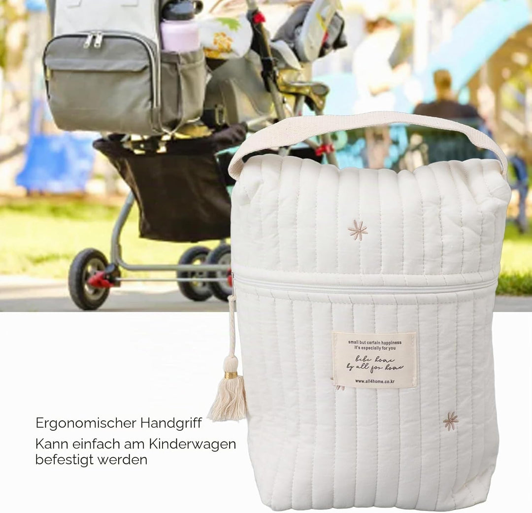 Hapivida Babyflaschentasche, Baby Mahlzeitentasche, Tragbare Flaschentasche mit Gesticktem Muster, F