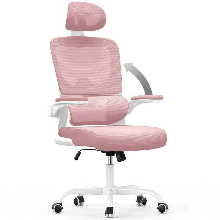naspaluro Ergonomischer Bürostuhl: Schreibtischstuhl mit C-förmiger Lordosenstütze,Verstellbarer Kop