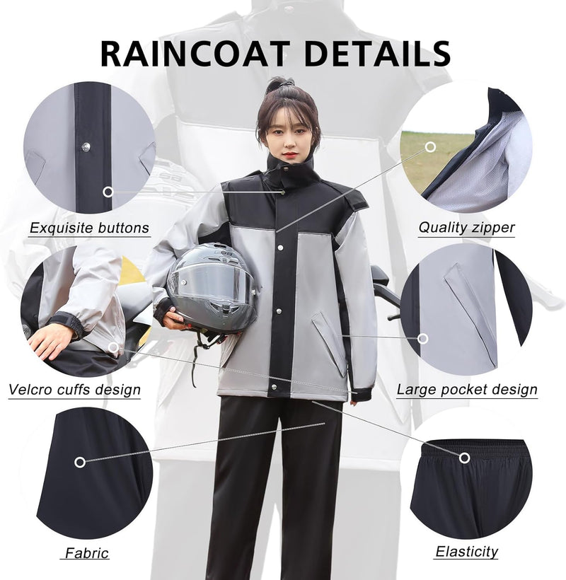 Ynport Crefreak Wasserdichte Regenanzüge für Herren Outdoor Arbeit Regenjacke und Hose Unisex Regena