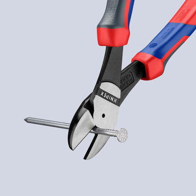 Knipex Kraft-Seitenschneider schwarz atramentiert, mit Mehrkomponenten-Hüllen 200 mm (SB-Karte/Blist