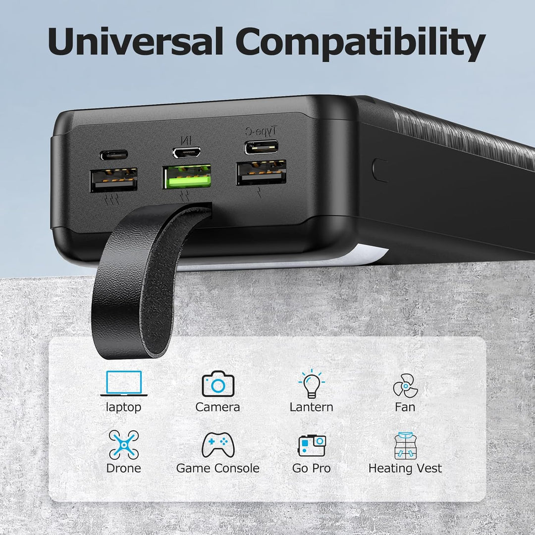 Power Bank 60000mAh 22,5W Schnellladung Tragbares Ladegerät USB-C Schnellladung mit 4 Ausgängen &amp; 3