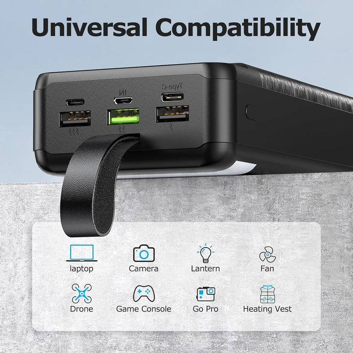 Power Bank 60000mAh 22,5W Schnellladung Tragbares Ladegerät USB-C Schnellladung mit 4 Ausgängen &amp; 3