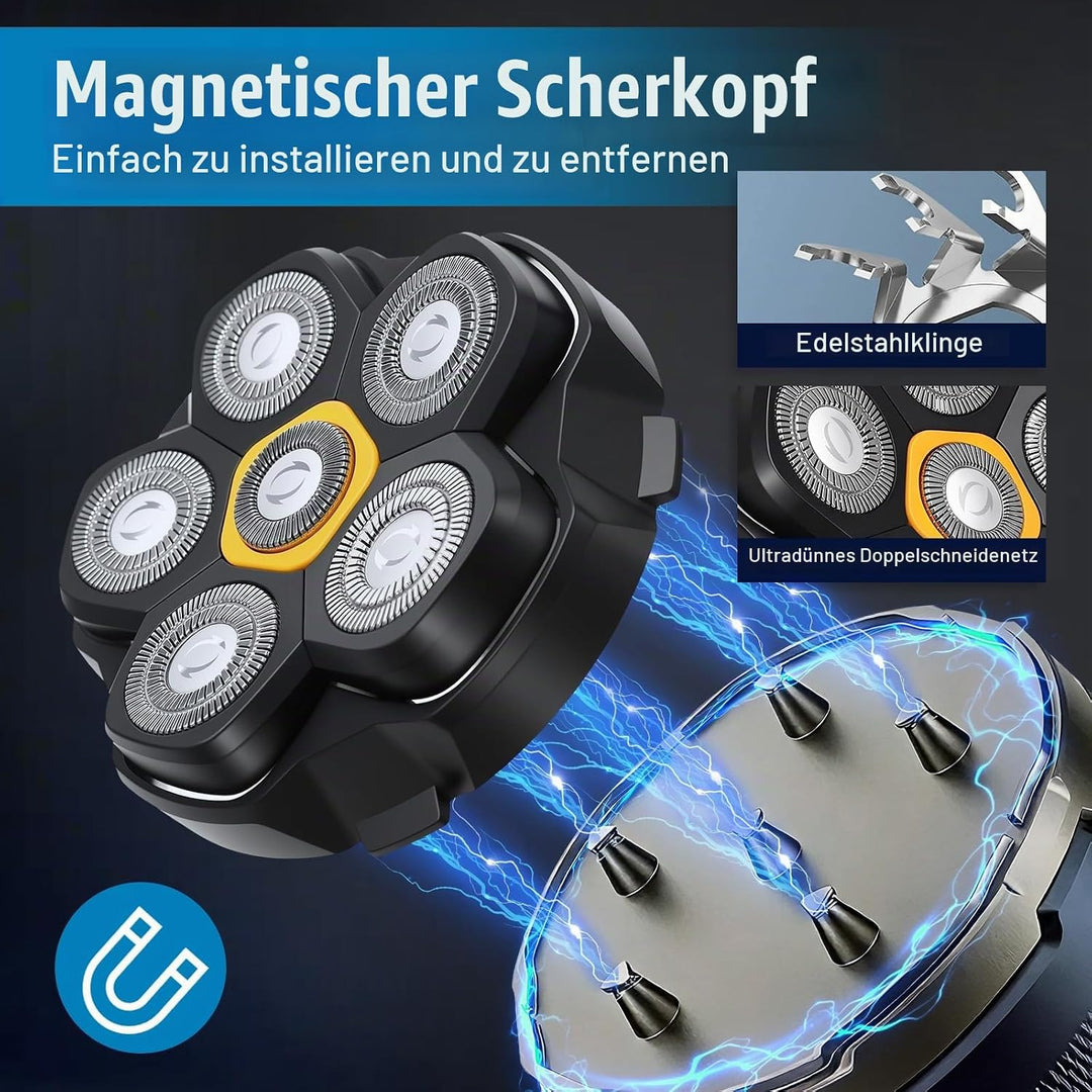 2 Stück Ersatzrasierkopf für DOAO Kensen JoyKoi Kibiy AEXIRI Shaver, Magnetische 6D Kopfrasierer für