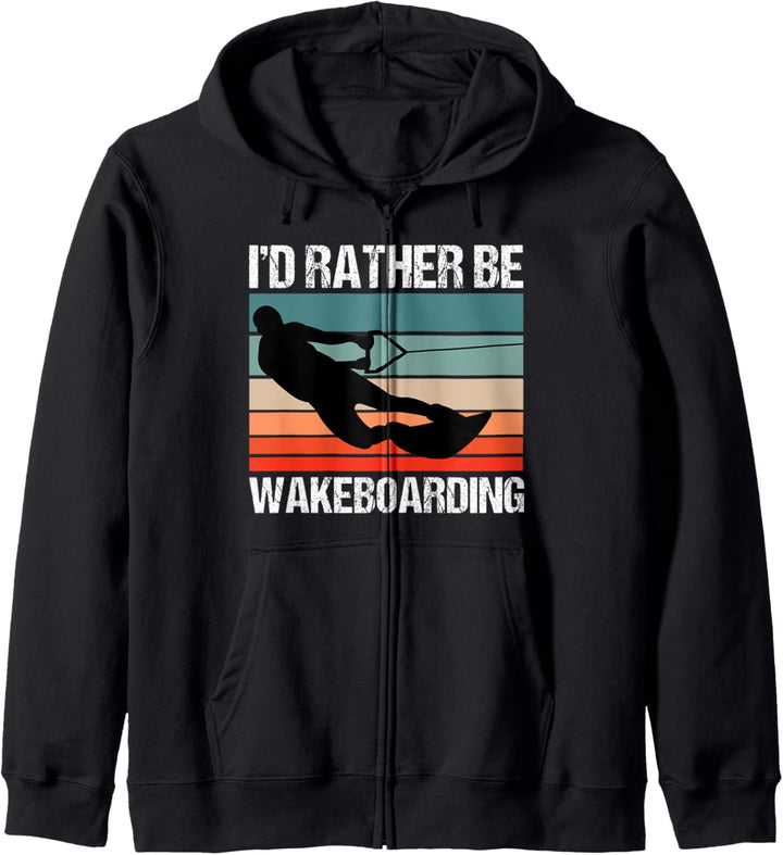 I'd Rather Be Wakeboarding Wakeboard Wake Surfen Fan Kapuzenjacke