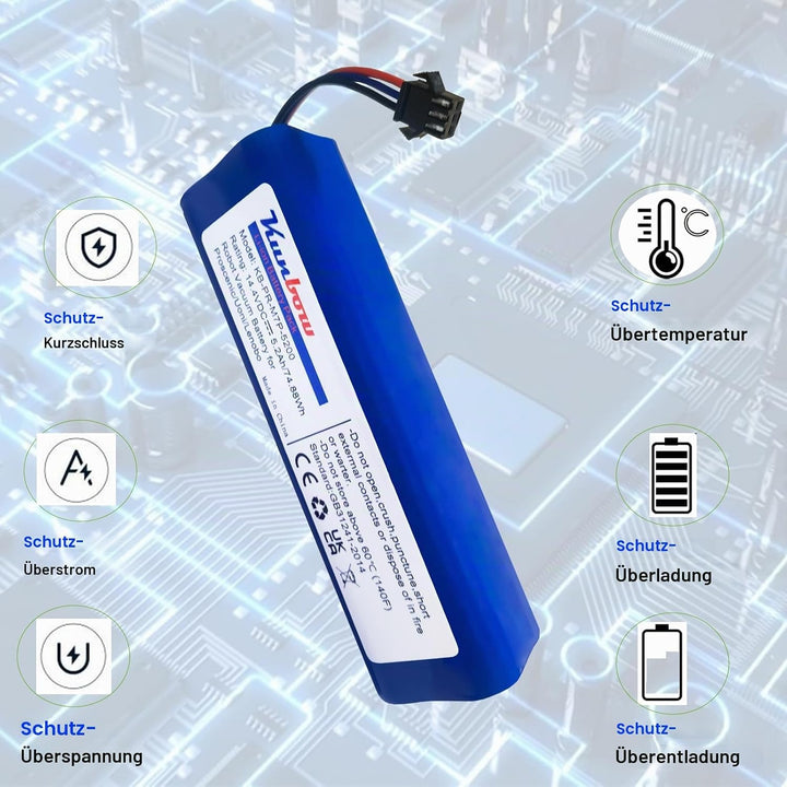 kunbow 5200mAh Li-Ion Akku, Ersatzakku für Proscenic M7 Pro, LDS M7 Pro, M8 Pro, M7 Max, U6, Xiaomi