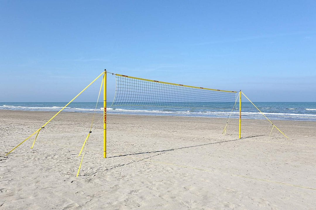 Funtec Beach Masters Set - transportable Beachvolleyball-Netzanlage mit leichtem Freizeitnetz