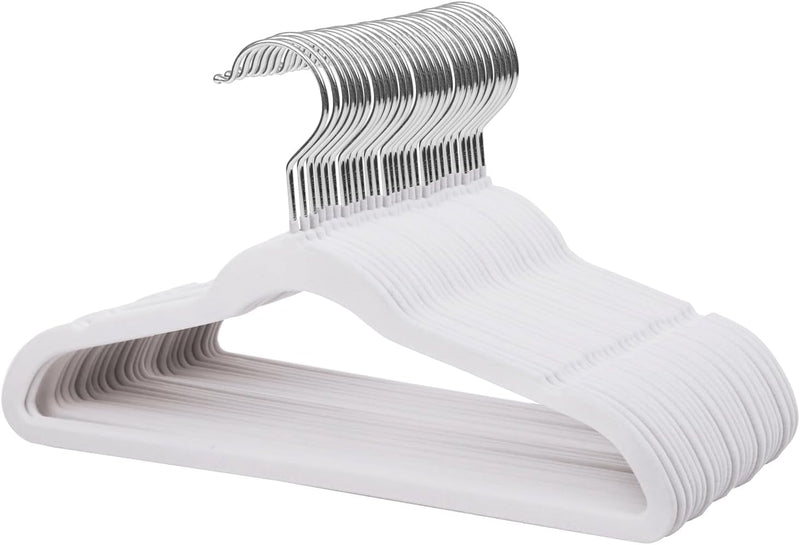 ManGotree 35cm Kinder Samt Kleiderbügel, Ultradünne Kinderkleiderbügel mit 360° Drehbarem Haken, rut