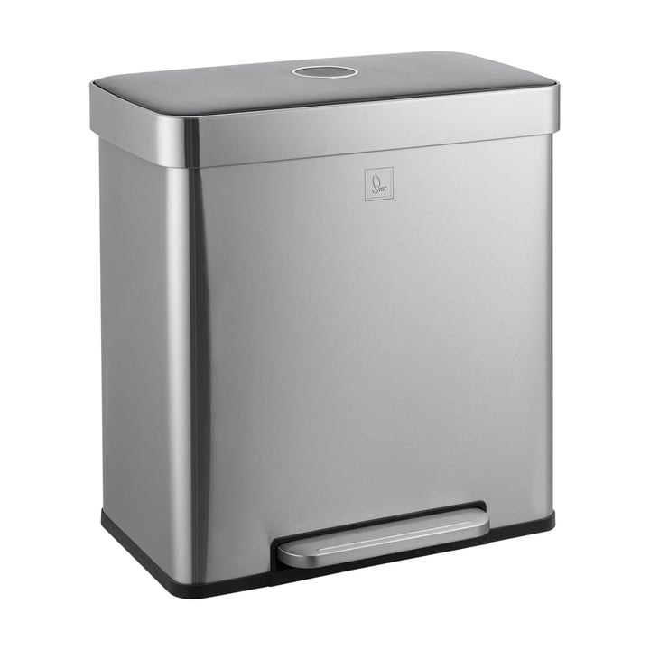 SVITA LT2X30 Mülleimer 60 Liter Treteimer Tretmülleimer Abfalleimer 2 Fächer je 30 Liter freistehend