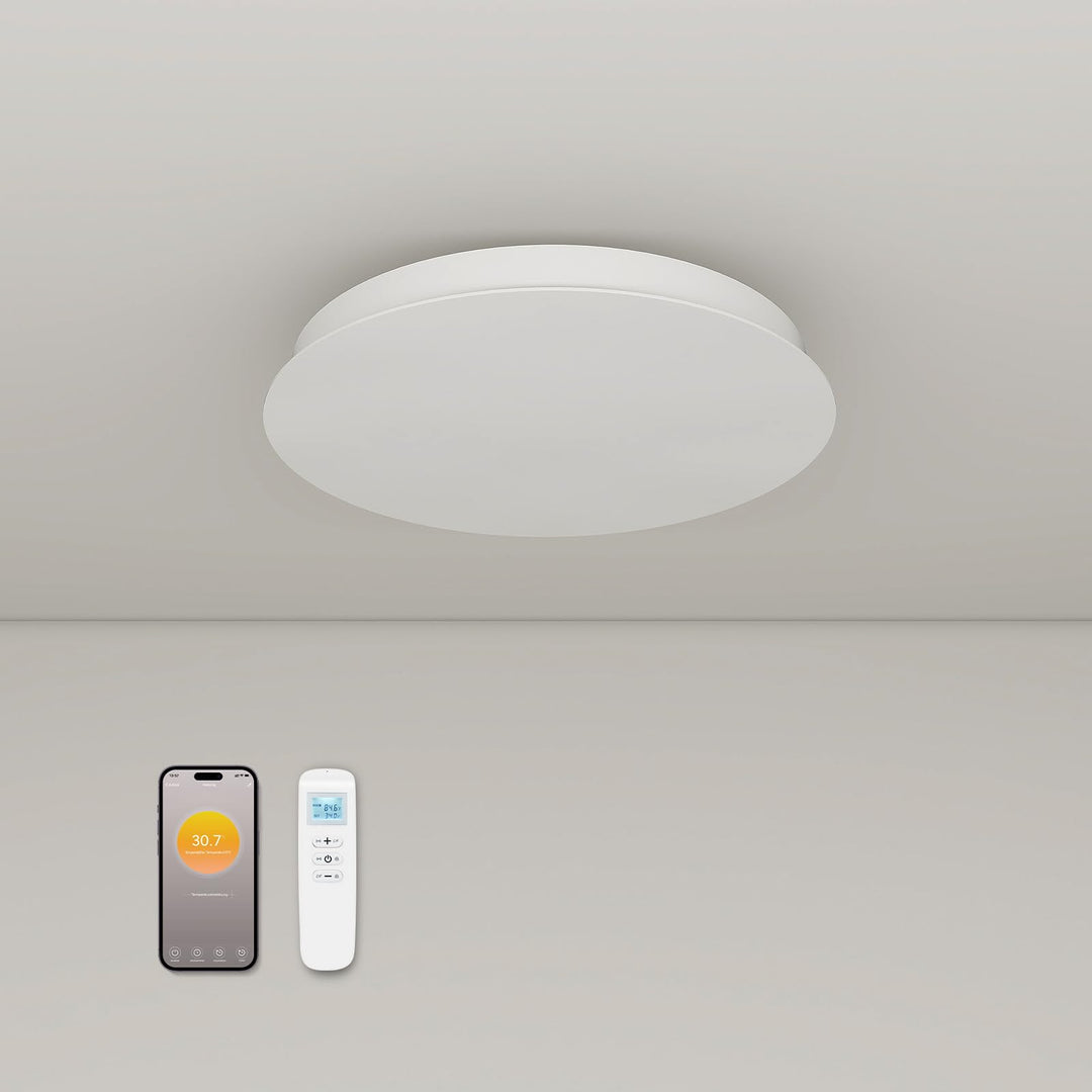 Infrarotheizung Deckenmontage mit Thermostat 750 Watt, Deckenheizung Infrarot Rund Deckenheizstrahle