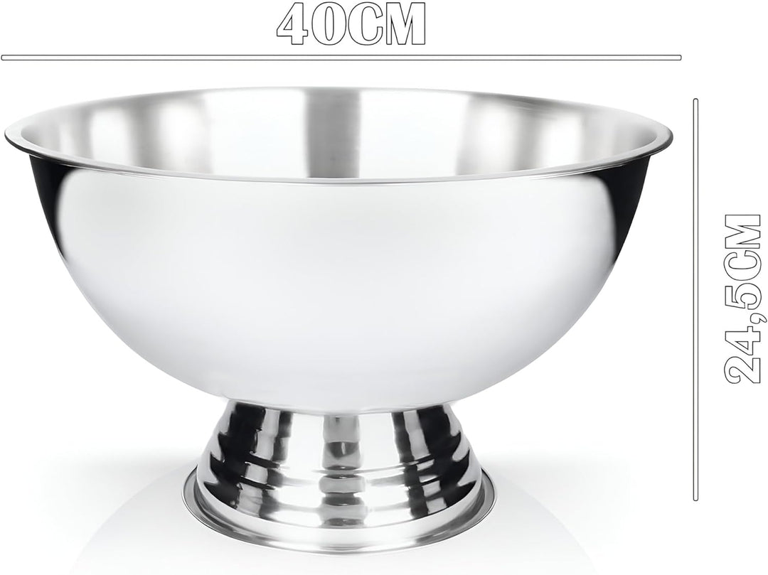 Sektkühler Edelstahl 40 cm Silber – Champagnerschale Getränkewanne Flaschenkühler Weinkühler – Kühle