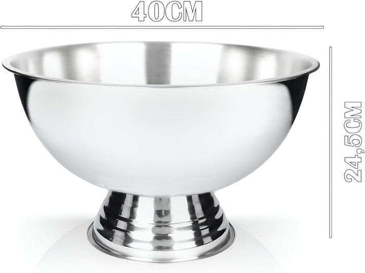 Sektkühler Edelstahl 40 cm Silber – Champagnerschale Getränkewanne Flaschenkühler Weinkühler – Kühle