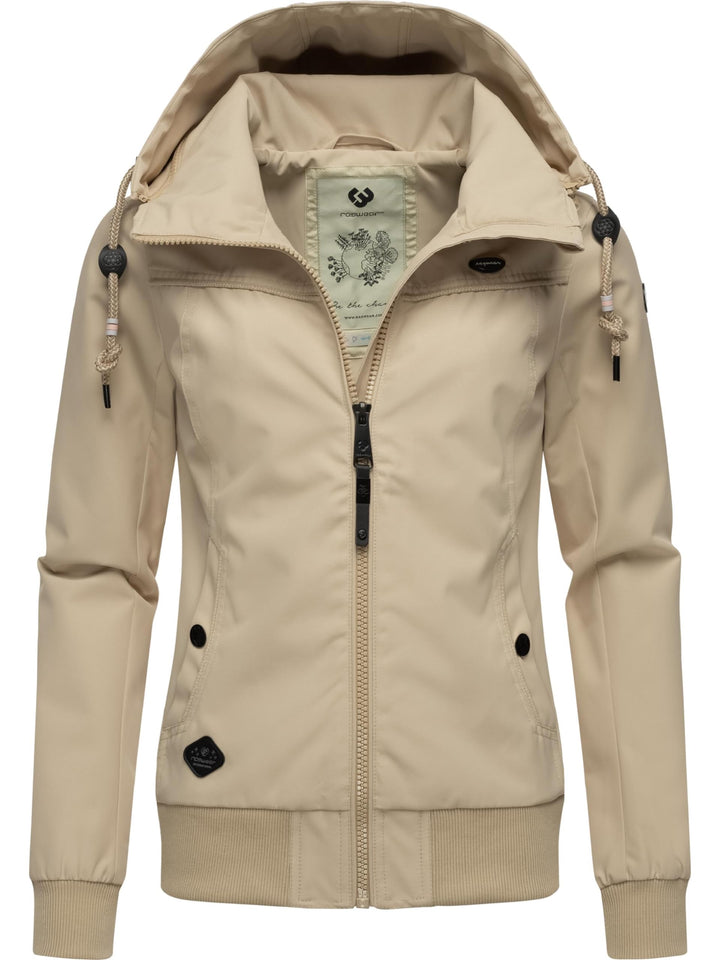 Ragwear Damen Übergangjacke wasserdicht (Wassersäule: 4.000 mm) leichte Jacke kurz mit abnehmbarer K
