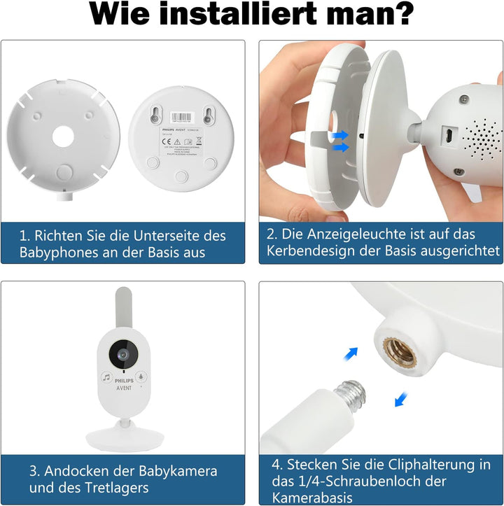 Babyphone Halterung für Philips Avent Baby Monitor SCD843/26, SCD833/26, SCD630/26, Geeignet für Tis