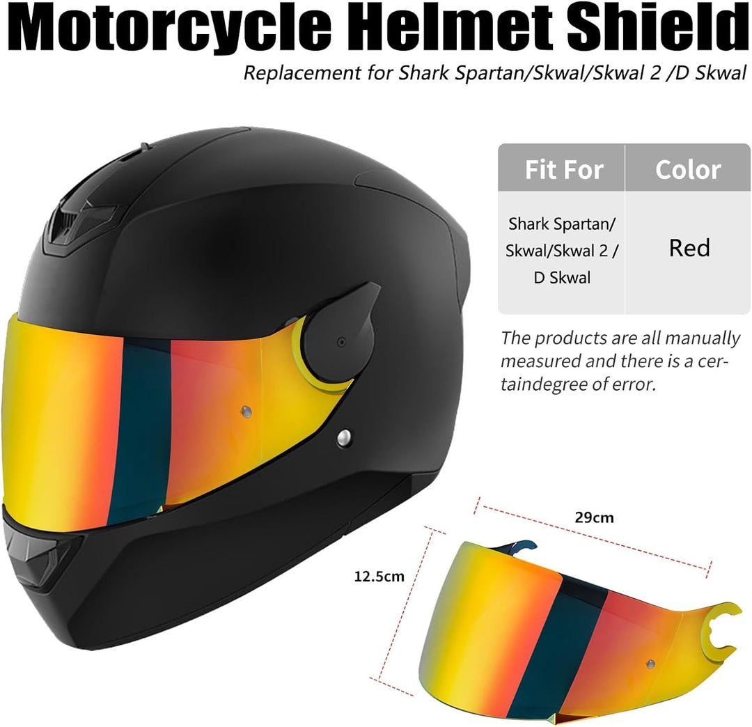 Motorradhelm Visier für Shark D Skwal D-Skwal 2 Spartan Carbon,Helmvisier Motorrad Windschutz Helm O