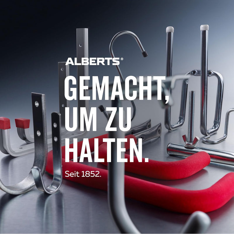 Alberts 856779 Wandhaken | wahlweise in verschiedenen Ausführungen | gerade | Aluminium | Tiefe 160