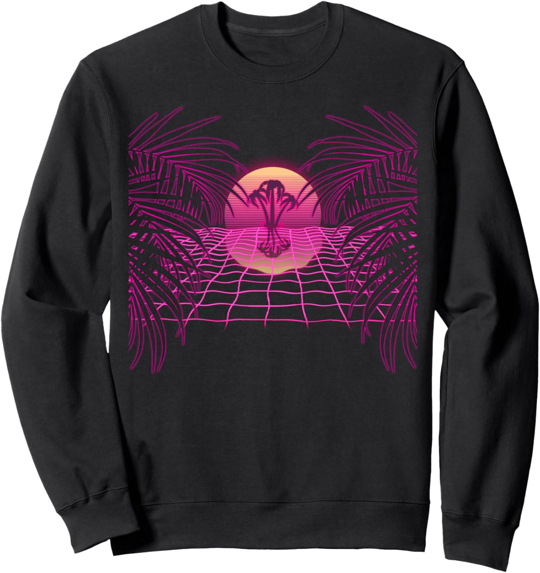 Outrun Synthwave Vaporwave Ästhetischer Sonnenuntergang Sommer Sweatshirt